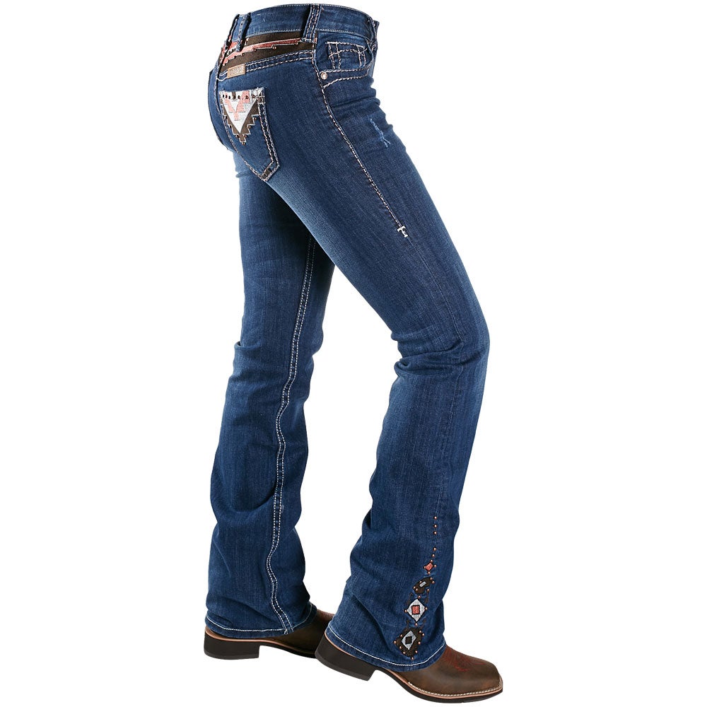 Cowgirl Tuff Womens Sierra Aztec Embroidered Jeans