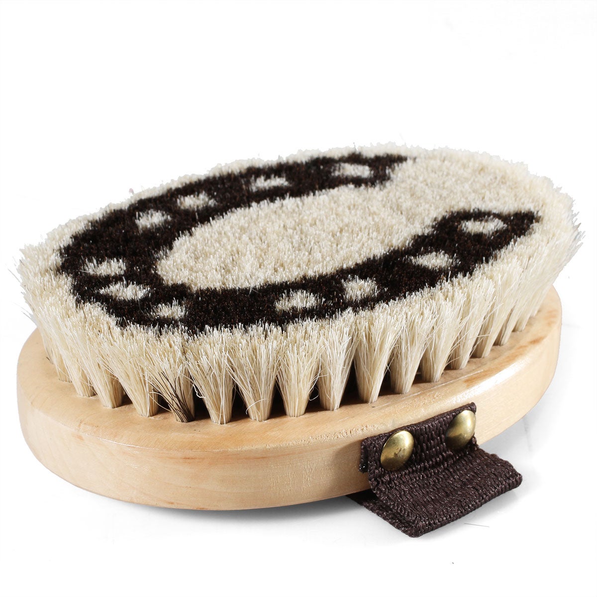 Wood Back Horse Hair Horseshoe Body Brush Small