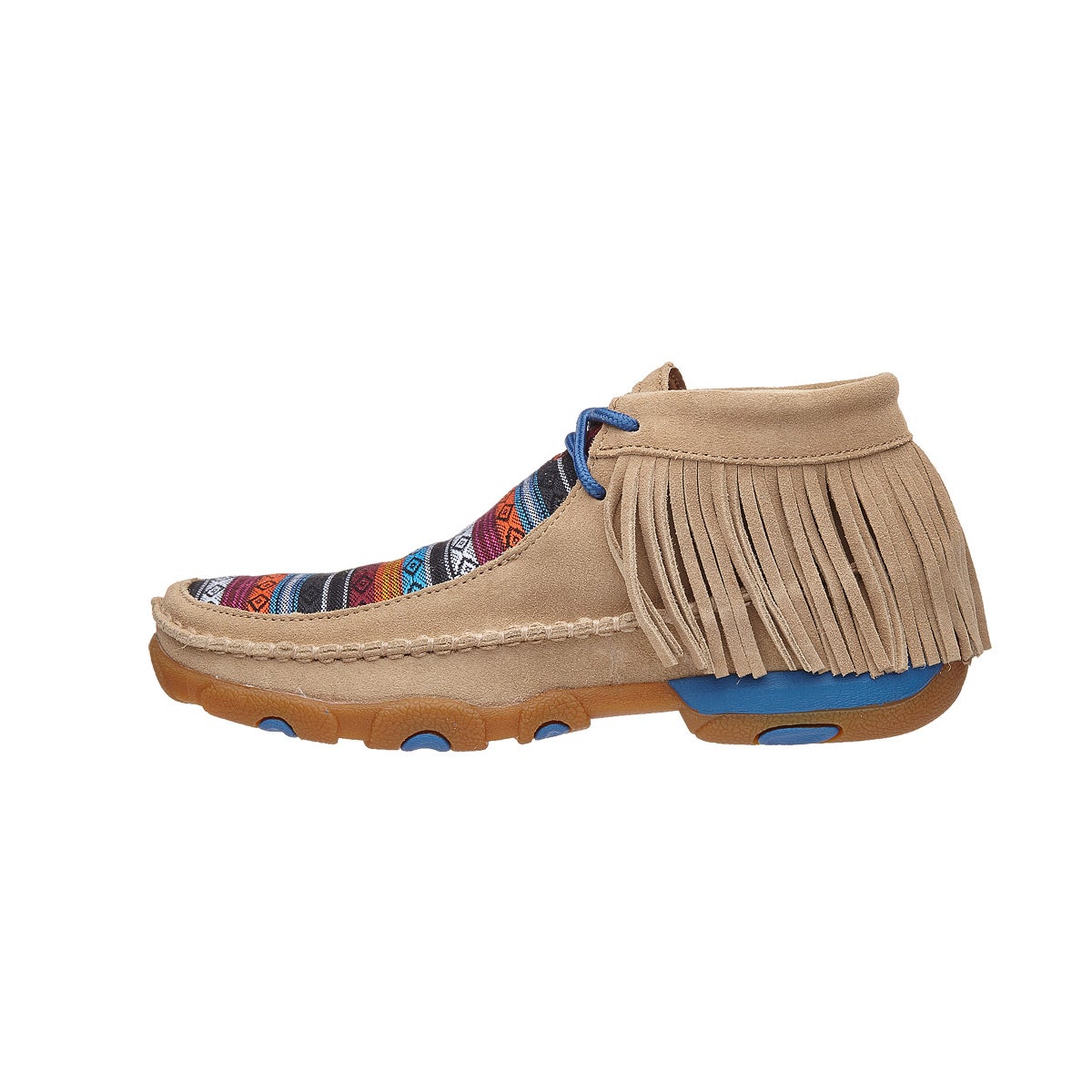 Twisted X Women's Serape/Tan Fringe Driving Moccasins 360° View