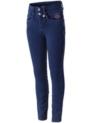 Horze Kid's Kacy Denim Thermo Fleece Full Seat Breeches
