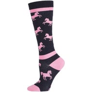 Horze Kid's Jacquard Knit Tall Riding Socks-Horse Print