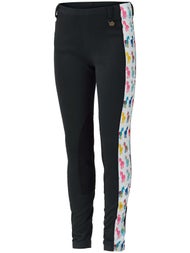 Royal Highness Girl's Knee Patch Riding Tights w/Trim