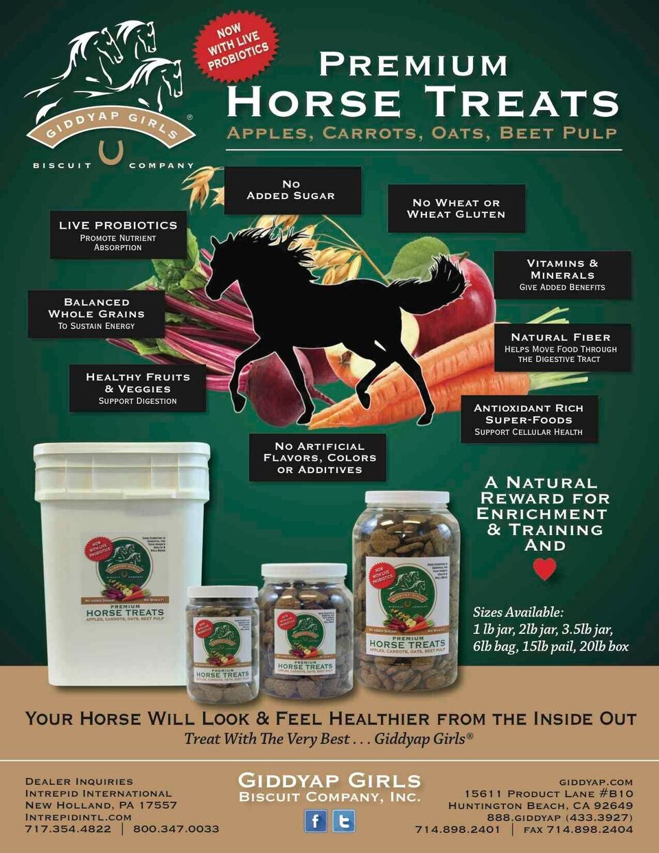 Giddyap Girls Premium Horse Treats w/ Probiotics