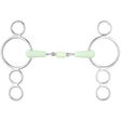 Shires EquiKind Three Ring Double Joint Roller Gag Bit