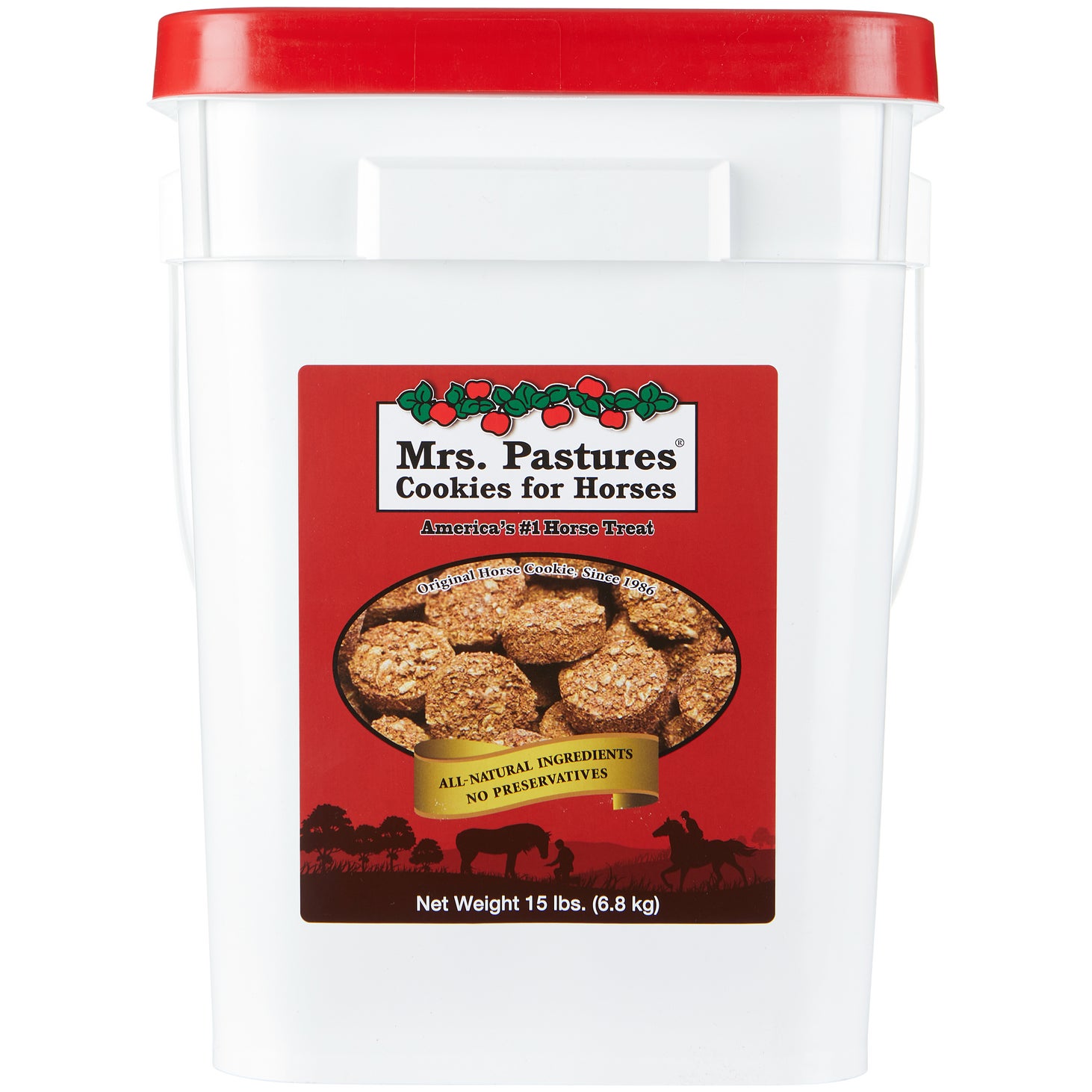 Mrs. Pastures Cookies Horse Treats Reusable Bucket Riding Warehouse