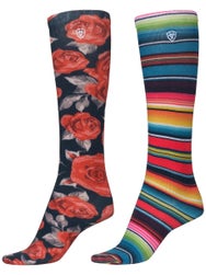 Ariat Western Beauty Kneehigh Tall Socks- 2 Pack