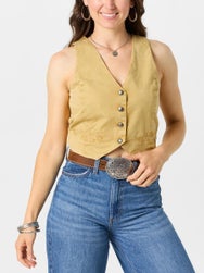 Cruel Denim Women's Twill Cropped Honey Mustard Vest