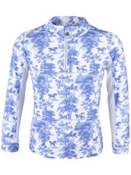 Dapplebay Kids Equestrian Toile 1/4 Zip Long Sleeve