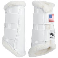 DSB White Patent Glossy USA Flag Dressage Sport Boots