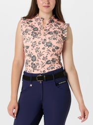 Kastel Denmark Flutter Sleeve Peach Jocobean Shirt