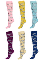 Playful Donkeys Adult Knee Socks - 6 Pack