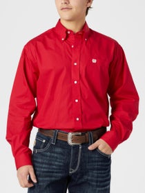 Cinch Men's Solid Long Sleeve Shirt Red MD
