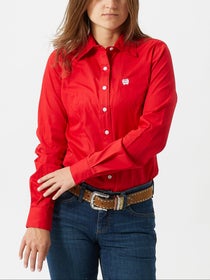 Cinch Women's LS Western Shirt Red LG