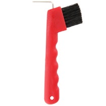 Hoof Pick Brush with Comfort Grip Handle Red