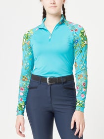 Kastel Raglan LS Shirt Turquoise Botanical XS