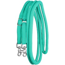 RJ Yacht Rope Trail Reins Brass 10' Teal 