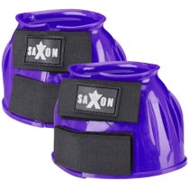 Saxon PVC Ribbed Bell Boots Purple Full