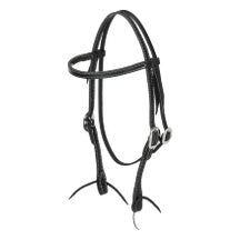 Berlin Custom Leather Black Stitched Browband Headstall