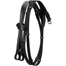 Kavalkade Rubberized Reins Black/Silver Pony