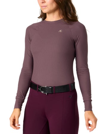 Aubrion Ladies' Equestrian Ribbed Long Sleeve Top