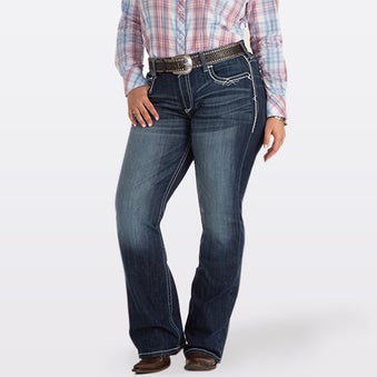 Ariat Women's R.E.A.L Plus Size Boot Cut Entwined Jeans