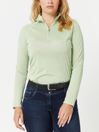 Ariat Wom. Sunstopper 3.0 1/4 Zip Baselayer Top- Solid