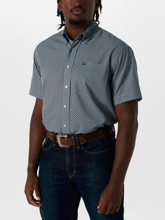 Cinch Men's ArenaFlex Printed Blue Short Sleeve Shirt