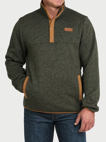 Cinch Men's Snap Placket Sweater Knit Pullover