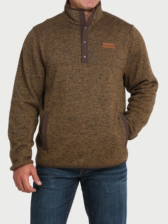 Cinch Men's Snap Placket Sweater Knit Pullover