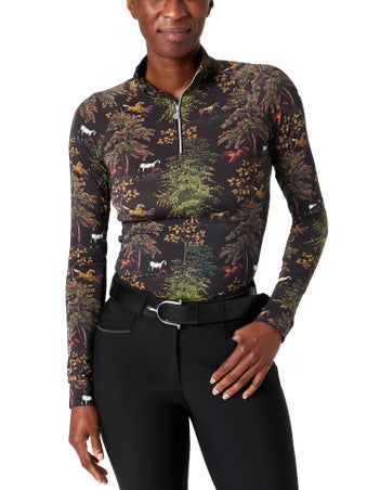 Dapplebay Women's Autumn Toile 1/4 Zip LS Riding Top