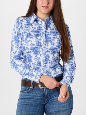 Dapplebay Equestrian Toile Button Down Western Shirt