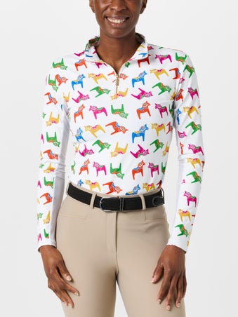 Dancing Equestrian 1/4 Zip Long Sleeve Sunshirt - Print