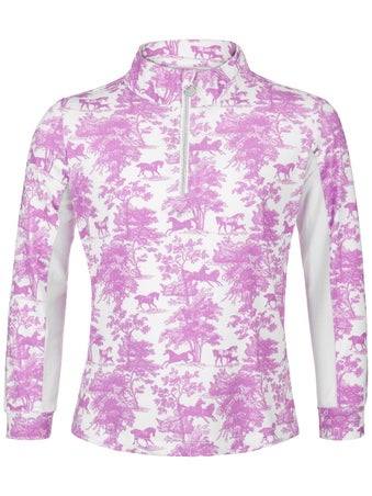 Dapplebay Kids Equestrian Toile 1/4 Zip Long Sleeve