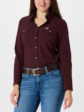 Ferrell Womens UPF50+ Breathable Long Sleeve Snap Shirt