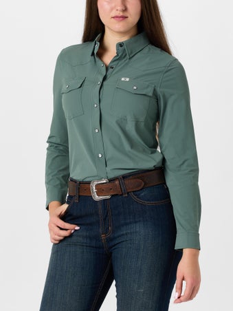 Ferrell Womens UPF50+ Breathable Long Sleeve Snap Shirt