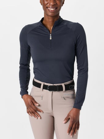 Kastel Navy Paneled 1/4 Zip Sun Shirt