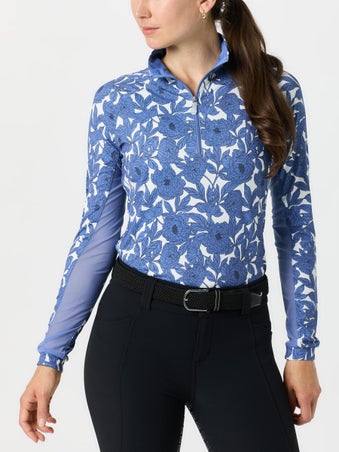 Kastel Pacific Blue Wild Rose 1/4 Zip Sun Shirt