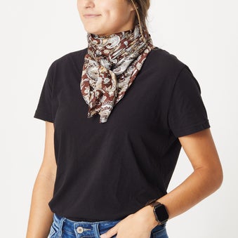 Silk Wild Rag Paisley Scarf Bandana 33" x 33"