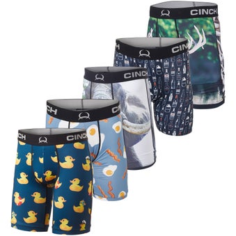 Cinch Men's Underwear Boxer Briefs 9"
