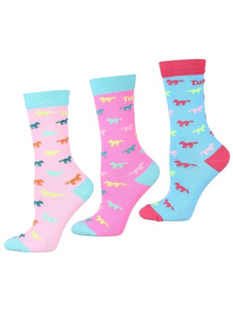 TuffRider Kid's Neon Pony Socks 3-Pack