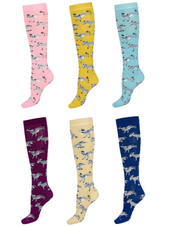 Playful Donkeys Adult Knee Socks - 6 Pack