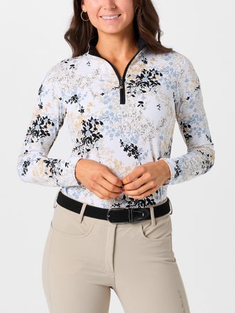 SanSoleil SolTek Lux UV50 Mock Long Sleeve Top Print