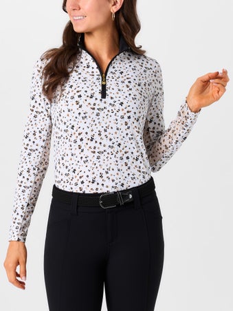 SanSoleil SolTek Lux UV50 Mock Long Sleeve Top Print