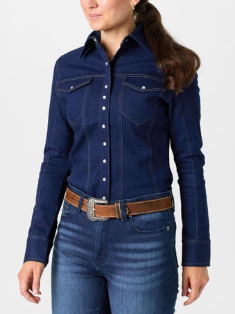 TuffRider Cody Ladies' Western Denim Zip Shirt