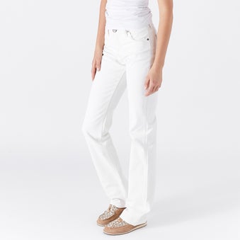 Wrangler Women's Q-Baby Mid Rise Dyeable White Jeans