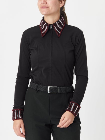 68515BURG Royal Highness Concealed Zippered Western Show Shirt Burgundy