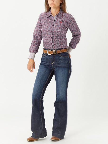 Ariat Ella High Rise Wide Leg Trouser Stretch Jean - Women's Jeans in