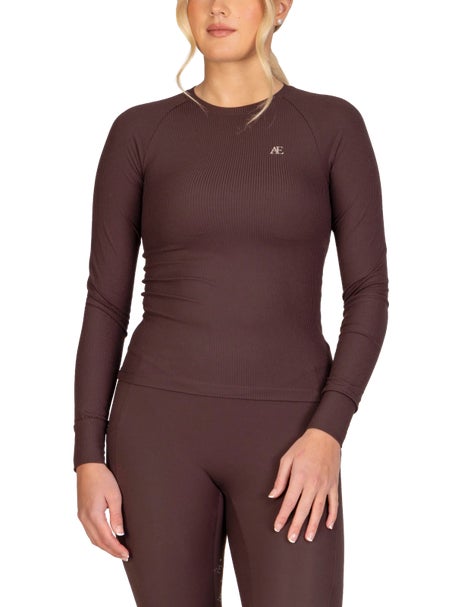 Aubrion Ladies Equestrian Ribbed Long Sleeve Top