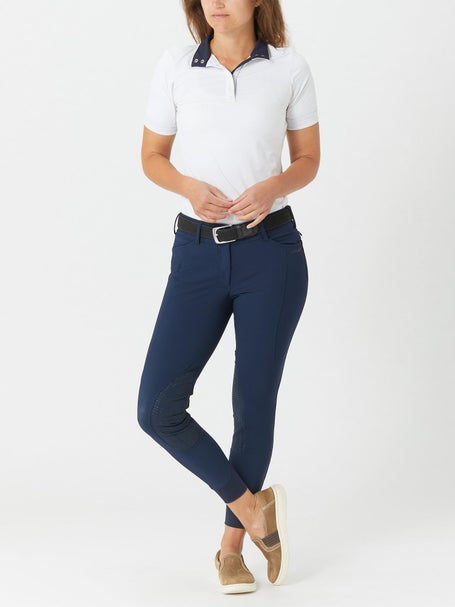 Polo équestre Arista – Femme – Taille M – Bleu – Imprimé Horsebit – Occasion