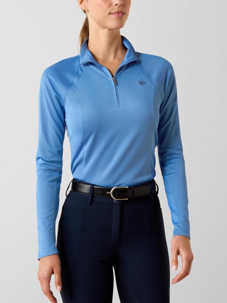 Ariat Womens Sunstopper 3.0 1/4 Zip Baselayer Top-Solid